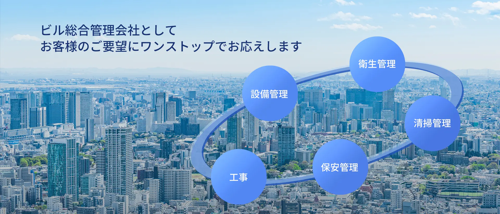 ビル総合管理会社としてお客様のご要望にワンストップでお応えします 設備管理 衛生管理 清掃管理 保安管理 工事