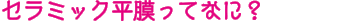 セラミック平膜ってなに？