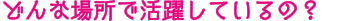 どんな場所で活躍しているの？